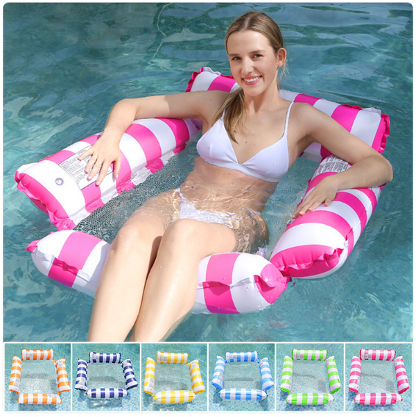 Inflatable 4-Tube Floating Hammock Lounge Chair