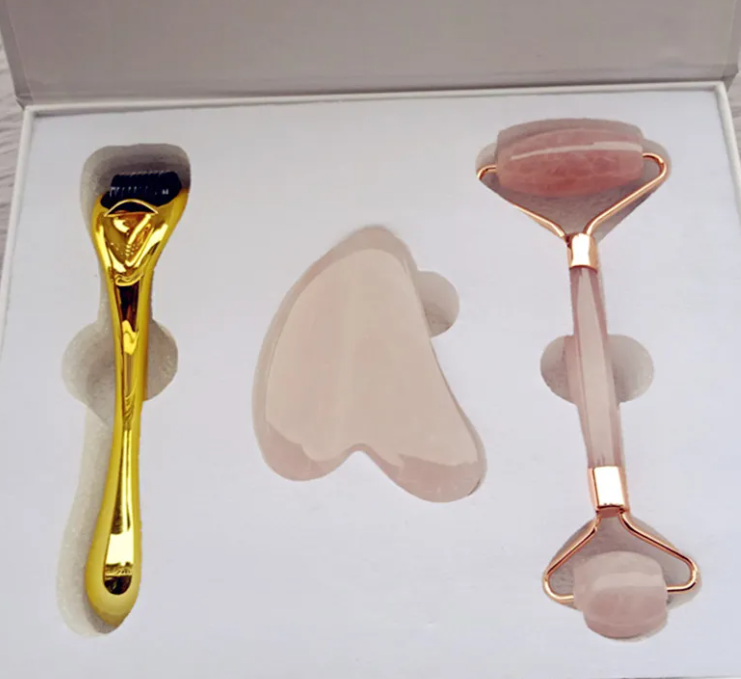 Jade Gua Sha & Roller Set